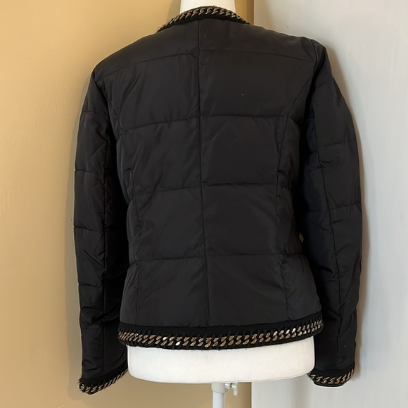 WHBM black chain detail nylon jacket. Size small. - Picture 3 of 10